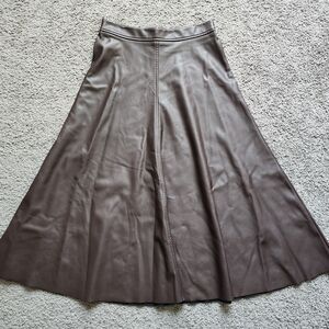 Banana Republic Chocolate Brown A-Line Faux Leather Skirt